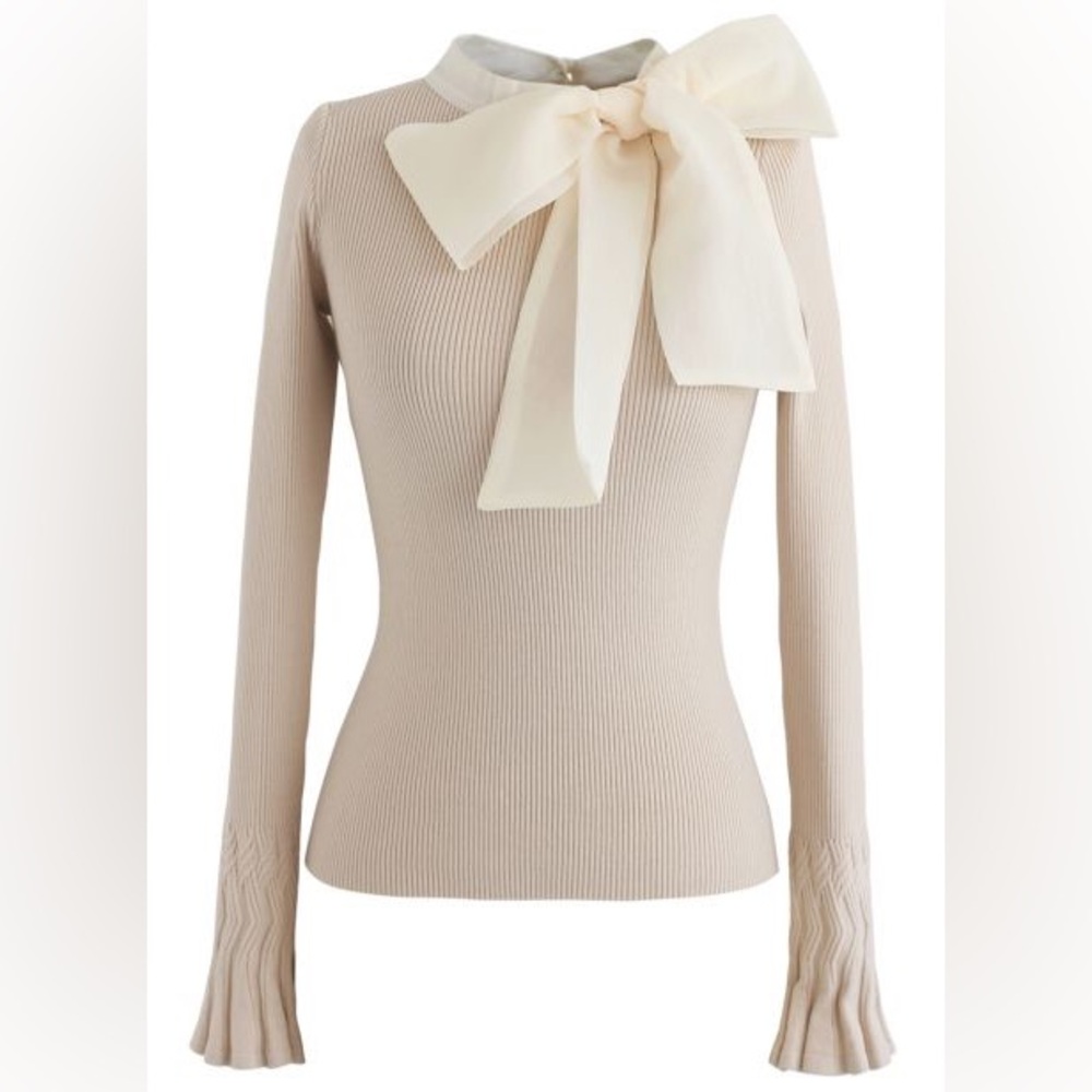 Chicwish Fancy With Bowknot Knit Sweater
